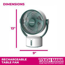Load image into Gallery viewer, Coldfront by Tough Mama 9" Rechargeable Table Fan | Model: CRF-2829