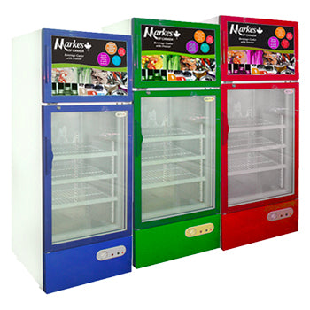 Markes Upright Glass Chiller Beverage Cooler with