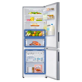 Samsung RB30J3000 220 volt Bottom mount Refrigerator bottom freezer Silver  finish 220v 240 volts 50 hz