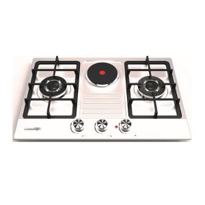 La Germania 75cm Built-in Hob Cooktop (2 Gas Burners + 1 Electric Hotplate) | Model: DH-621X / DH-621 INOX