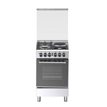 Tecnogas 50cm Cooking Range (3 Gas + 1 Electric Hot Plate, Cast Iron, Minute Minder, Convection Oven, Full Stainless Steel) | Model: TFG5531FSSC