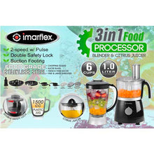 Load image into Gallery viewer, Imarflex 1L 3-in-1 Food Processor, Blender and Citrus Juicer | Model: IFP-450M
