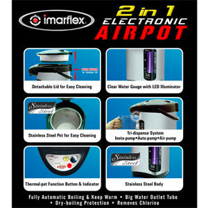Imarflex 3.6L 2-in-1 Electric Airpot | Model: IP-360DMS
