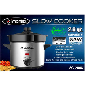 Imarflex 2-Quart Slow Cooker (Stainless Body) | Model: ISC-200S