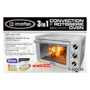 Imarflex 30L Convection Oven & Rotisserie | Model: IT-300CRS