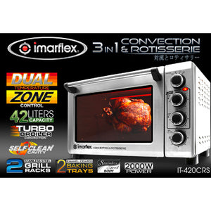 Imarflex 42L 3-in-1 Convection Oven & Rotisserie | Model: IT-420CRS