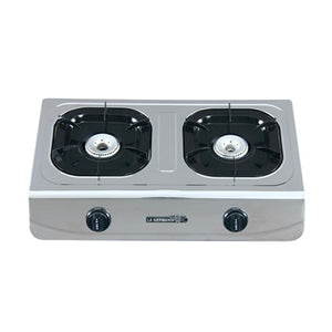 La Germania Double Burner Gas Stove (80mm Cast Iron, Stainless Steel) | Model: G620X