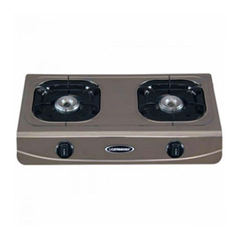 La Germania Double Burner Gas Stove (85mm Cast Iron, Stainless Steel ...