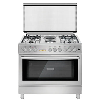 Markes Maximus 90cm Cooking Range (4 Gas Burner + 2 Electric Hot Plate, Gas Rotisserie Oven, Stainless) | Model: MGR-90SSF