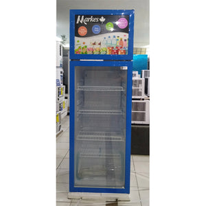 Markes 8.8 cu. ft. Upright Glass Chiller / Beverage Cooler with Top Freezer | Model: MSRF-251BLJ