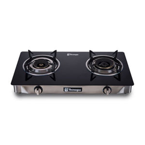 Tecnogas Double Burner Gas Stove (Tempered Black Glass) | Model: GS201BCG