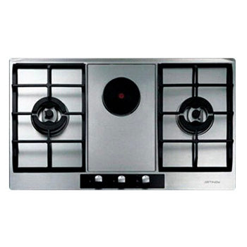 Tecnogas 75cm Built-in Hob (2 Gas Burners + 1 Electric Hot Plate, Stainless Steel 304) | Model: TBH7521CSS
