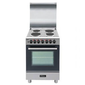 Tecnogas 60cm Cooking Range (4 Electric Hot Plates, Rotisserie Electric Oven, Stainless Steel) | Model: TFE6004FRSS