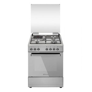 Tecnogas 60cm Cooking Range (3 Gas + 1 Electric Hot Plate, Rotisserie Gas Oven, Stainless Front) | Model: TFG6031DRX